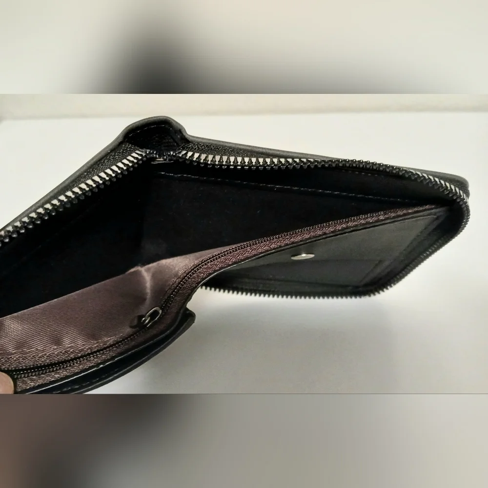 Men's Dizzoris Style Leather Grey‎ Zippered Wallet